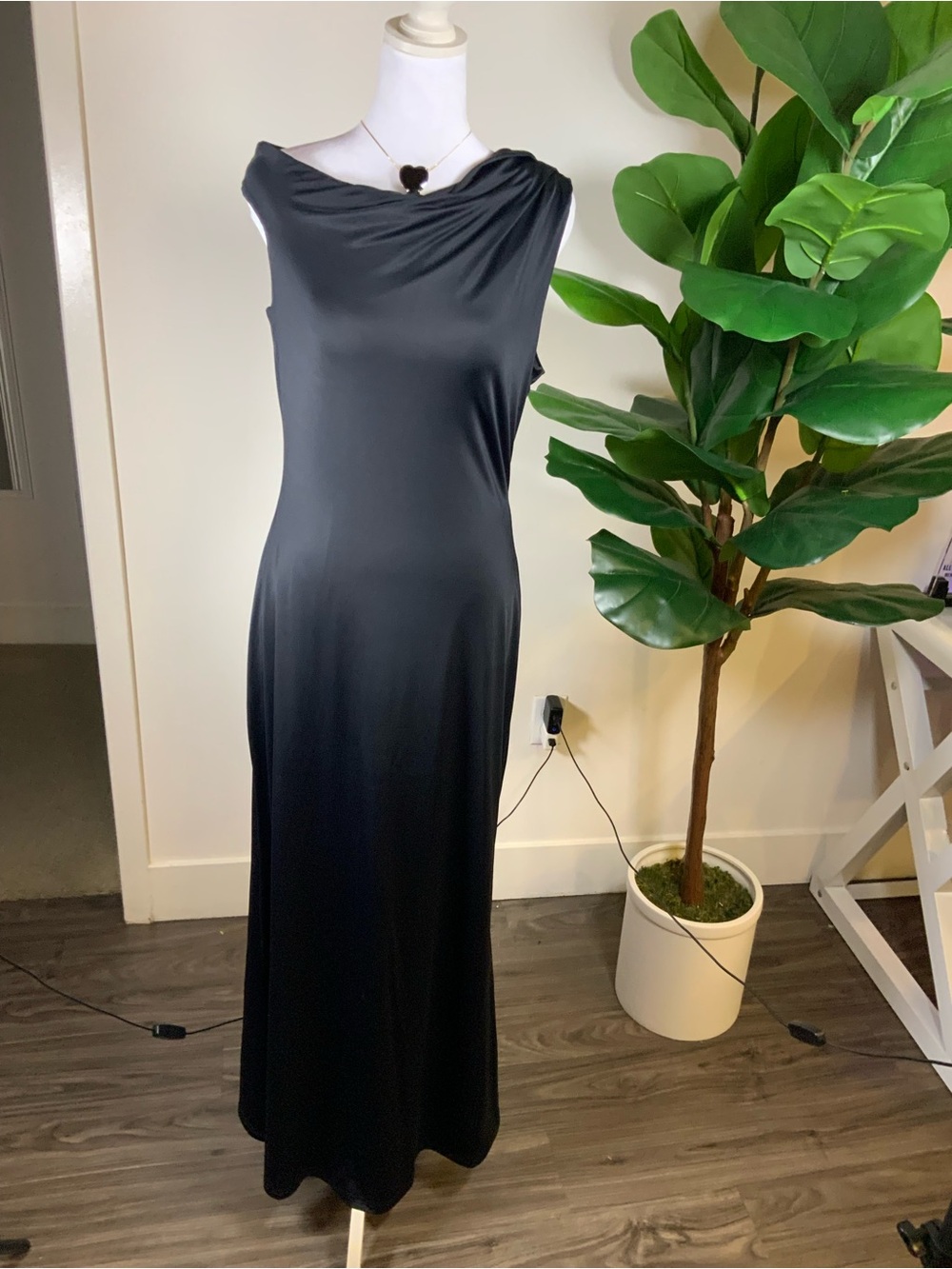 Princess Polly Black Draped Neck Maxi Dress